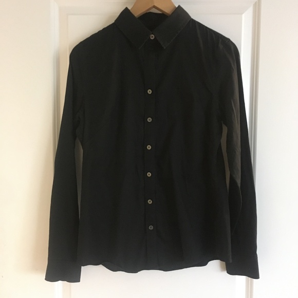 Banana Republic Tailored Cotton Black Shirt, size 10 - Picture 3 of 7